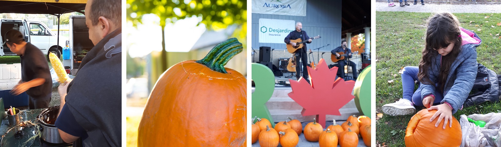 Photos from event - corn on the cob, pumpkin carving, concert