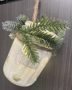 Christmas decorate hanging mason jar