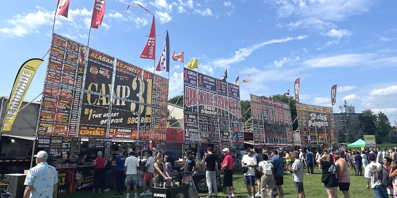 Ribfest event with rib companies selling food