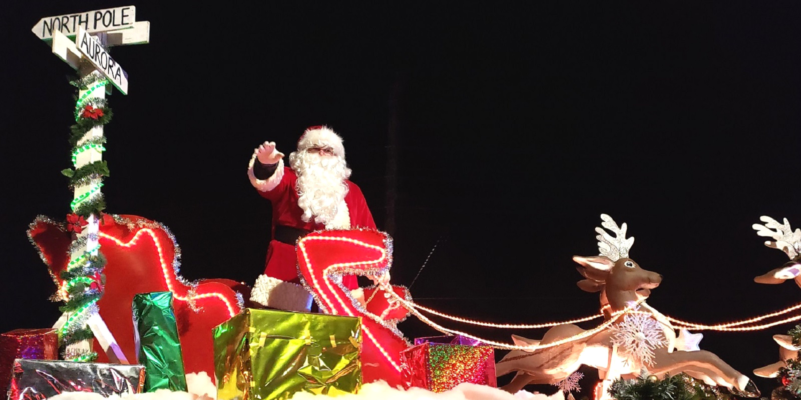 Santa Claus on sled winter