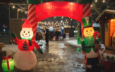 Christmas Market entrance festive holiday inflatables