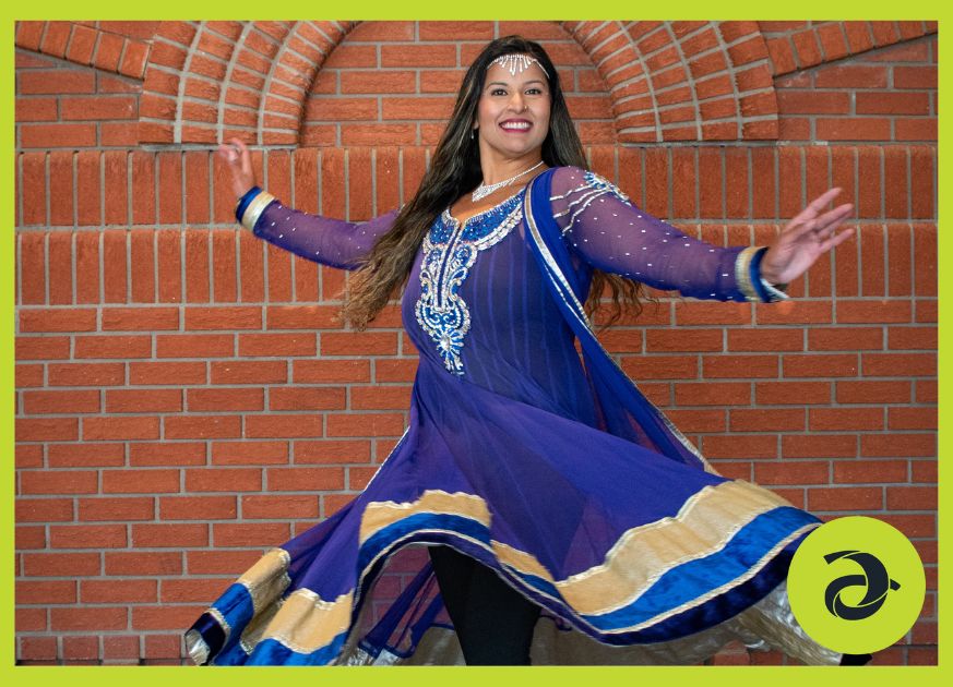 A woman doing Bollywood dance