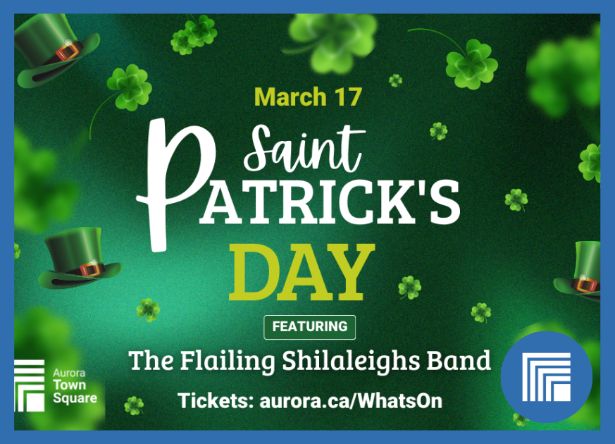 Graphic that says Celebrate St. Patrick's Day with The Flailing Shilalieghs Band