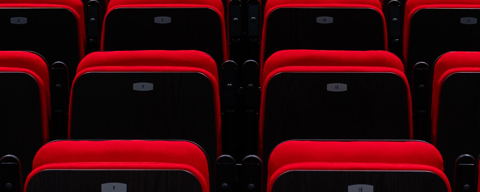 Red seats inside the Performance Hall